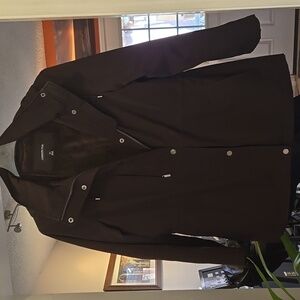 London Fog Womens Dark Brown Lined Jacket With Removable Hood